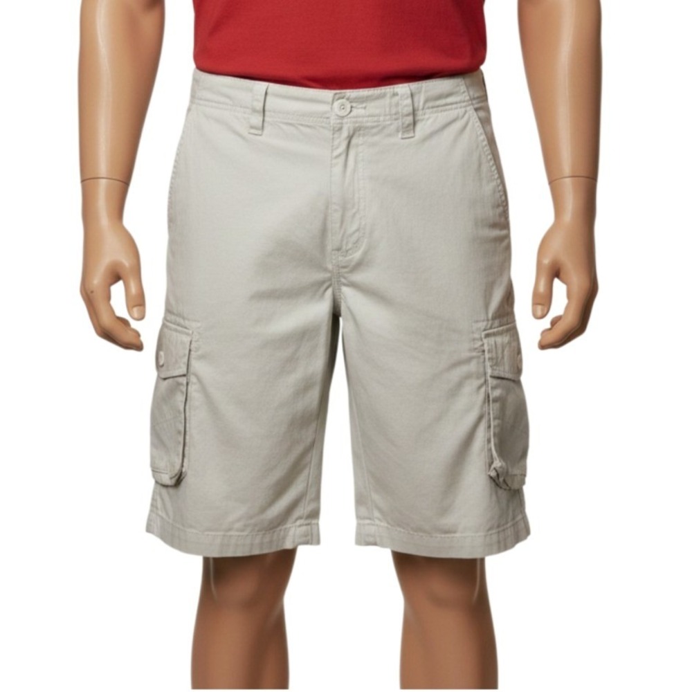 Tony Hawk Cargo Skate Shorts Light Grey Men's 31 Cotton Y2K Style Hardware